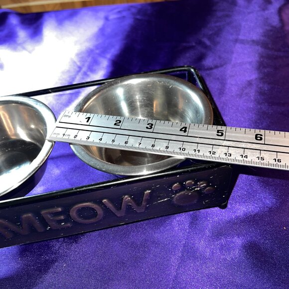 πWhisker City "Meow" Double Diner Cat Bowl, 0.5-cup Copper - Steel - Picture 9 of 14